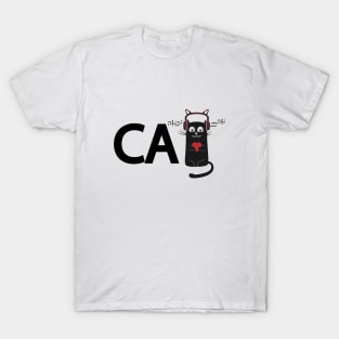 Cat being a cat while listening to music T-Shirt